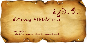 Árvay Viktória névjegykártya